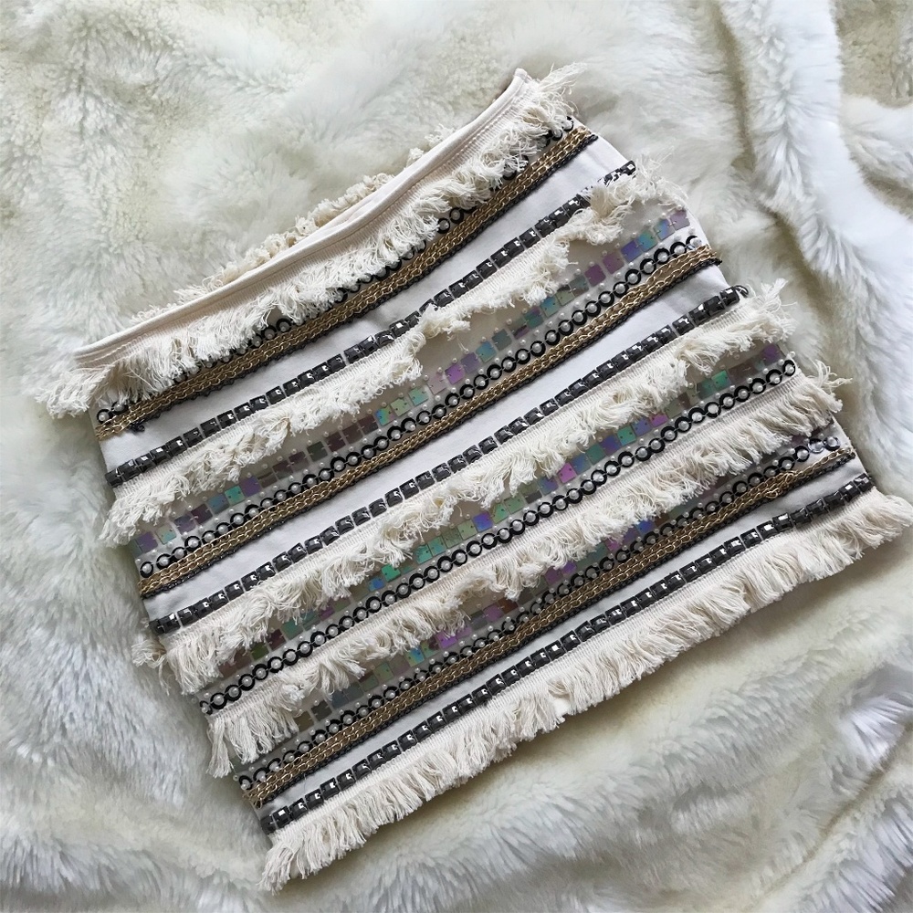 English Rose Embellished Chain White / Ivory Skirt